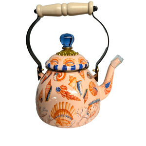 MacKenzie-Childs Coastal Shells 2 Quart Tea Kettle Collectible Limited Edition